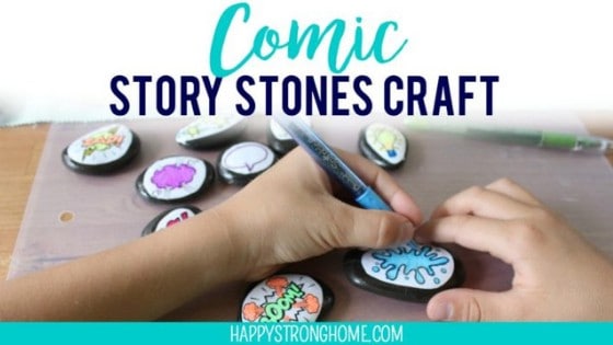 Comic Story Stones Craft Pentel Pop pens have all the pastel, neon, and sparkly colors we fondly remember and are perfect for creating this comic story stones craft for kids!